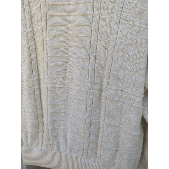 Vintage Mens Le TRICOT MARINE Ireland White Ribbed cotton Sweater Large Flags - Picture 4 of 13